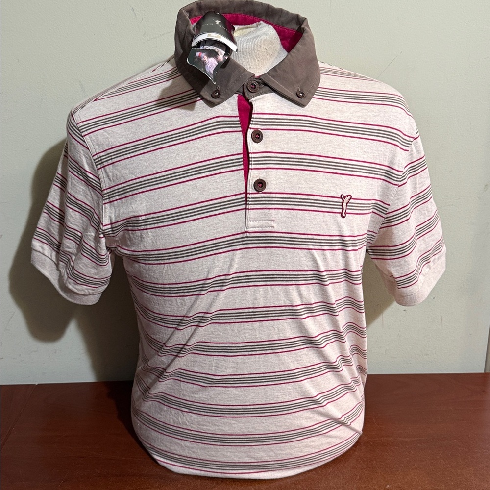 GOLFINO MEN'S STRIPED GOLF POLO ML MULTICOLOR NEW NWT
